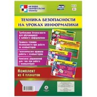 _НаглядОформитПлакаты КПЛ-144 Техника безопасности на уроках информатики (4 плаката) (А3) ФГОС ДО